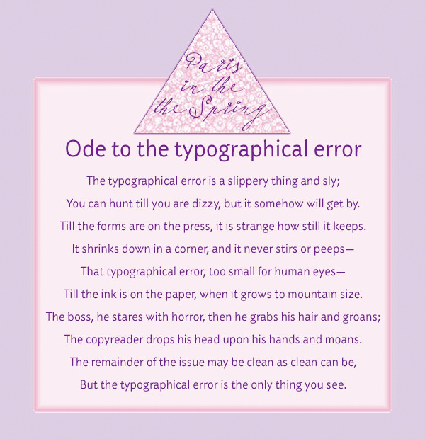 Ode to the typographical error